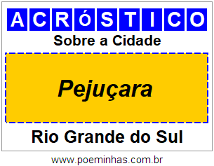 Acróstico Para Imprimir Sobre a Cidade Pejuçara