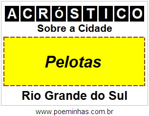 Acróstico Para Imprimir Sobre a Cidade Pelotas