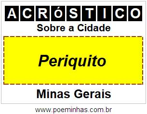 Acróstico Para Imprimir Sobre a Cidade Periquito