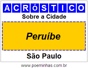 Acróstico Para Imprimir Sobre a Cidade Peruíbe