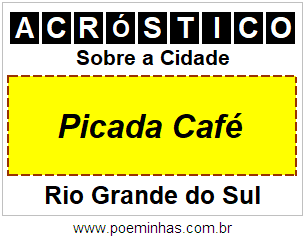 Acróstico Para Imprimir Sobre a Cidade Picada Café