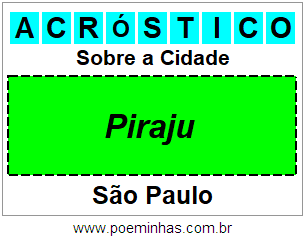 Acróstico Para Imprimir Sobre a Cidade Piraju