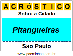 Acróstico Para Imprimir Sobre a Cidade Pitangueiras