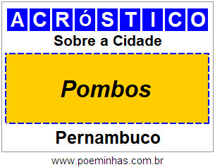 Acróstico Para Imprimir Sobre a Cidade Pombos