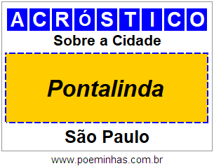 Acróstico Para Imprimir Sobre a Cidade Pontalinda