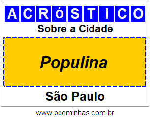 Acróstico Para Imprimir Sobre a Cidade Populina