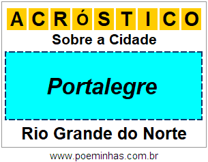 Acróstico Para Imprimir Sobre a Cidade Portalegre