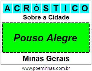 Acróstico Para Imprimir Sobre a Cidade Pouso Alegre