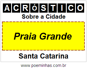 Acróstico Para Imprimir Sobre a Cidade Praia Grande