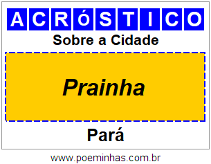 Acróstico Para Imprimir Sobre a Cidade Prainha