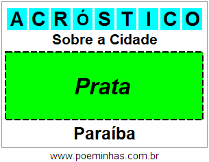 Acróstico Para Imprimir Sobre a Cidade Prata