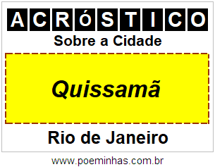 Acróstico Para Imprimir Sobre a Cidade Quissamã