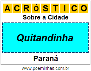 Acróstico Para Imprimir Sobre a Cidade Quitandinha