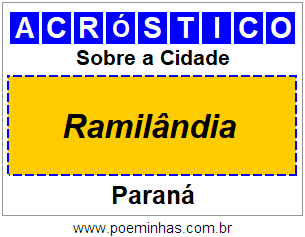 Acróstico Para Imprimir Sobre a Cidade Ramilândia