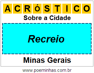 Acróstico Para Imprimir Sobre a Cidade Recreio