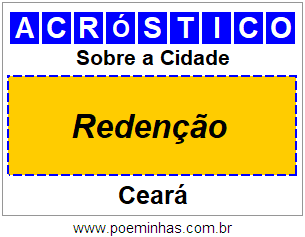 Acróstico Para Imprimir Sobre a Cidade Redenção