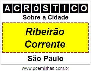 Acróstico Para Imprimir Sobre a Cidade Ribeirão Corrente