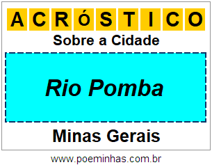 Acróstico Para Imprimir Sobre a Cidade Rio Pomba