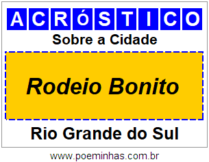 Acróstico Para Imprimir Sobre a Cidade Rodeio Bonito