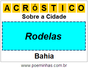 Acróstico Para Imprimir Sobre a Cidade Rodelas