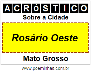 Acróstico Para Imprimir Sobre a Cidade Rosário Oeste