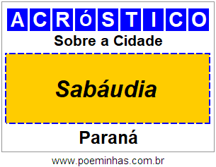 Acróstico Para Imprimir Sobre a Cidade Sabáudia