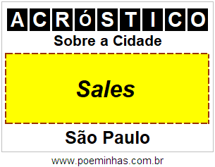 Acróstico Para Imprimir Sobre a Cidade Sales