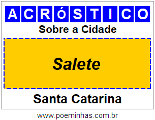 Acróstico Para Imprimir Sobre a Cidade Salete