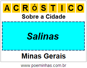 Acróstico Para Imprimir Sobre a Cidade Salinas