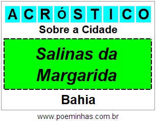 Acróstico Para Imprimir Sobre a Cidade Salinas da Margarida