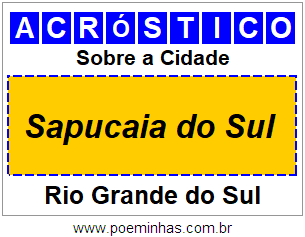 Acróstico Para Imprimir Sobre a Cidade Sapucaia do Sul