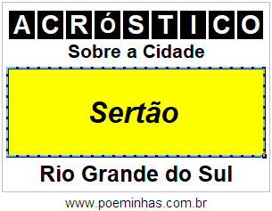 Acróstico Para Imprimir Sobre a Cidade Sertão