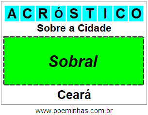 Acróstico Para Imprimir Sobre a Cidade Sobral