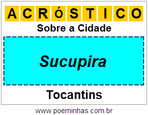 Acróstico Para Imprimir Sobre a Cidade Sucupira