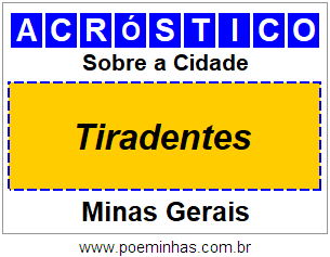 Acróstico Para Imprimir Sobre a Cidade Tiradentes