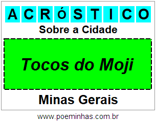 Acróstico Para Imprimir Sobre a Cidade Tocos do Moji