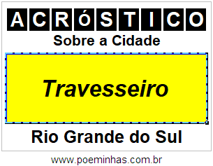 Acróstico Para Imprimir Sobre a Cidade Travesseiro