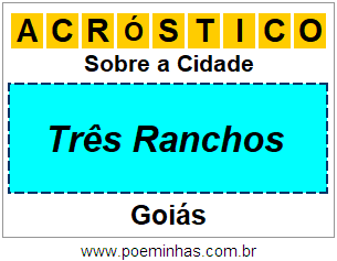 Acróstico Para Imprimir Sobre a Cidade Três Ranchos