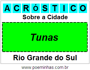 Acróstico Para Imprimir Sobre a Cidade Tunas