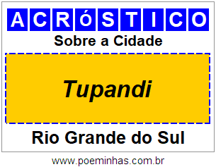 Acróstico Para Imprimir Sobre a Cidade Tupandi