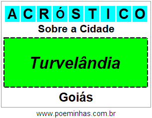 Acróstico Para Imprimir Sobre a Cidade Turvelândia