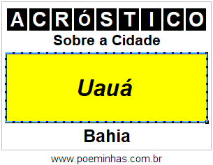 Acróstico Para Imprimir Sobre a Cidade Uauá