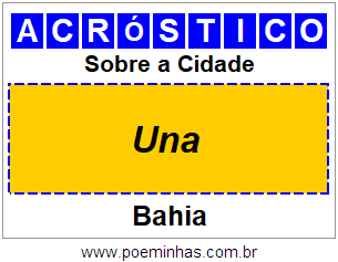 Acróstico Para Imprimir Sobre a Cidade Una