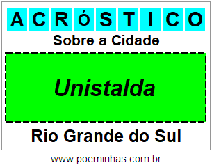 Acróstico Para Imprimir Sobre a Cidade Unistalda