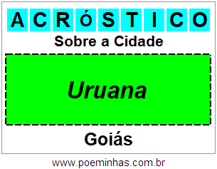 Acróstico Para Imprimir Sobre a Cidade Uruana