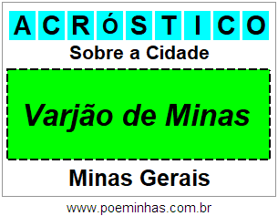 Acróstico Para Imprimir Sobre a Cidade Varjão de Minas