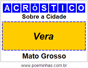 Acróstico Para Imprimir Sobre a Cidade Vera