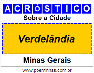 Acróstico Para Imprimir Sobre a Cidade Verdelândia