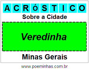 Acróstico Para Imprimir Sobre a Cidade Veredinha