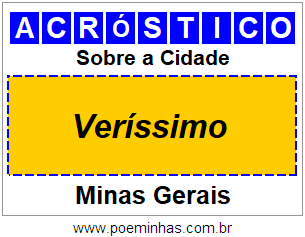 Acróstico Para Imprimir Sobre a Cidade Veríssimo